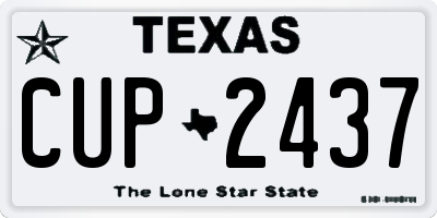 TX license plate CUP2437