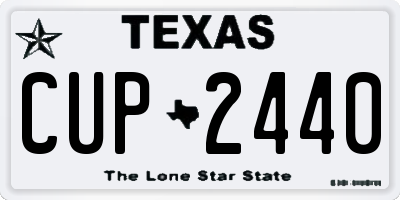 TX license plate CUP2440