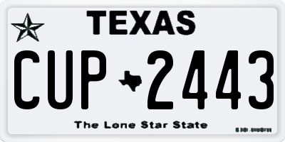 TX license plate CUP2443