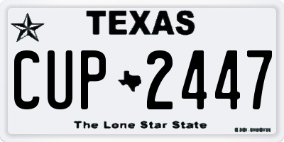 TX license plate CUP2447