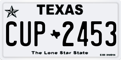 TX license plate CUP2453