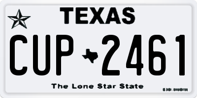 TX license plate CUP2461