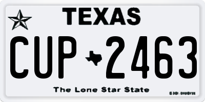 TX license plate CUP2463