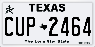 TX license plate CUP2464