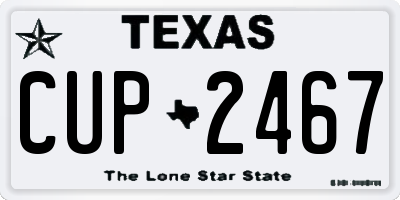 TX license plate CUP2467