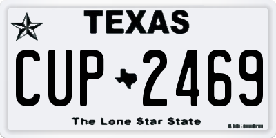 TX license plate CUP2469