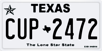TX license plate CUP2472