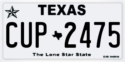 TX license plate CUP2475