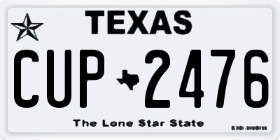 TX license plate CUP2476