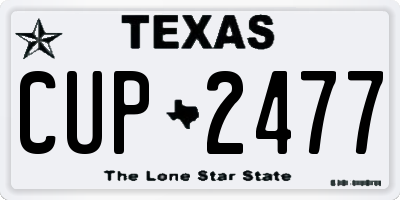 TX license plate CUP2477