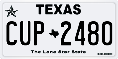TX license plate CUP2480