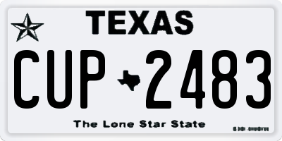 TX license plate CUP2483