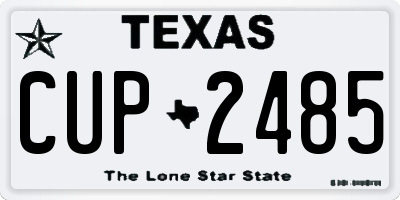 TX license plate CUP2485