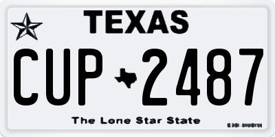 TX license plate CUP2487