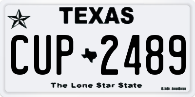 TX license plate CUP2489