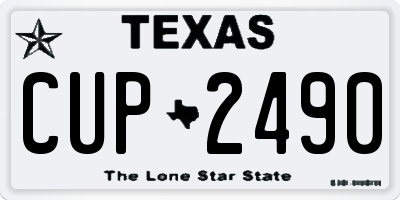 TX license plate CUP2490