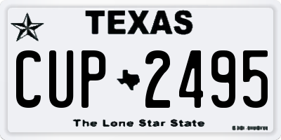 TX license plate CUP2495