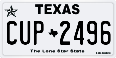 TX license plate CUP2496