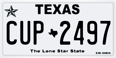 TX license plate CUP2497