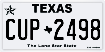 TX license plate CUP2498