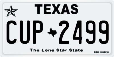 TX license plate CUP2499
