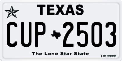 TX license plate CUP2503