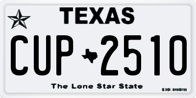 TX license plate CUP2510