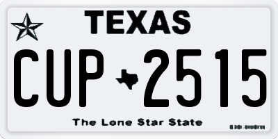TX license plate CUP2515