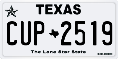 TX license plate CUP2519