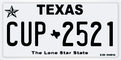 TX license plate CUP2521