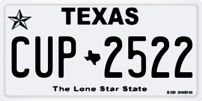 TX license plate CUP2522