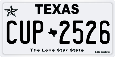 TX license plate CUP2526