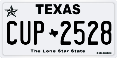 TX license plate CUP2528