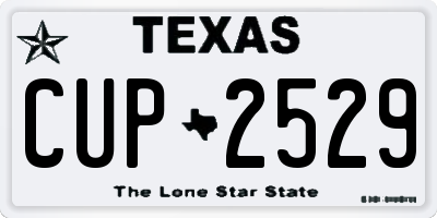 TX license plate CUP2529