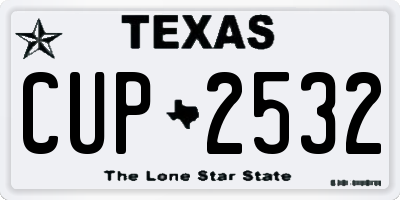 TX license plate CUP2532