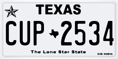 TX license plate CUP2534