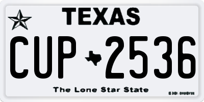 TX license plate CUP2536