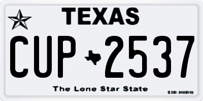 TX license plate CUP2537