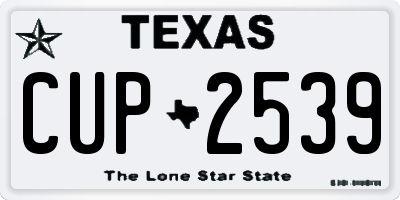 TX license plate CUP2539
