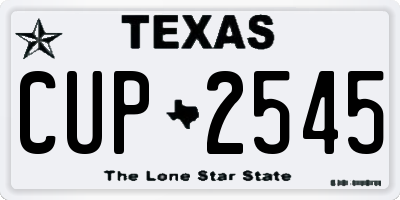 TX license plate CUP2545