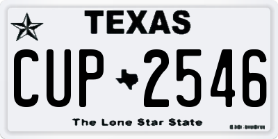 TX license plate CUP2546