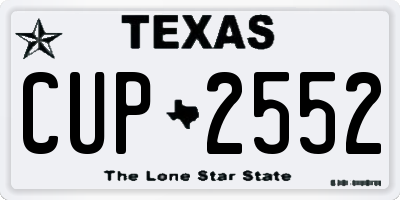 TX license plate CUP2552