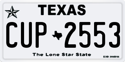TX license plate CUP2553