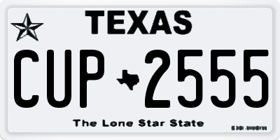 TX license plate CUP2555