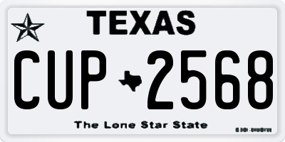 TX license plate CUP2568