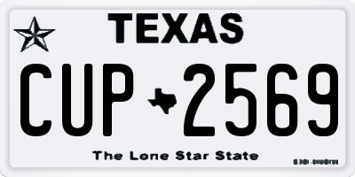TX license plate CUP2569