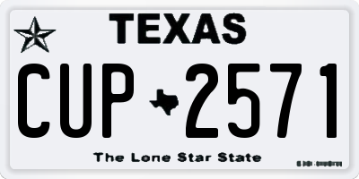 TX license plate CUP2571