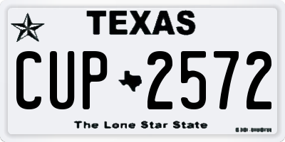 TX license plate CUP2572