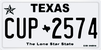 TX license plate CUP2574