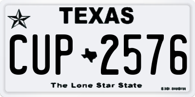 TX license plate CUP2576